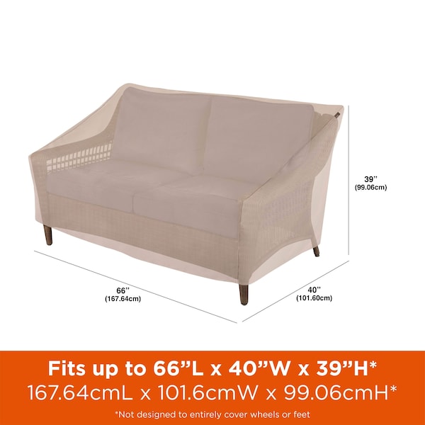 Chalet Patio Loveseat Cover, 66 In. L X 4 In. W X 39 In. H, Beige